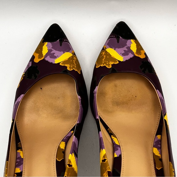 COACH DEEP PURPLE FLORAL PUMPS - Picture 9 of 11
